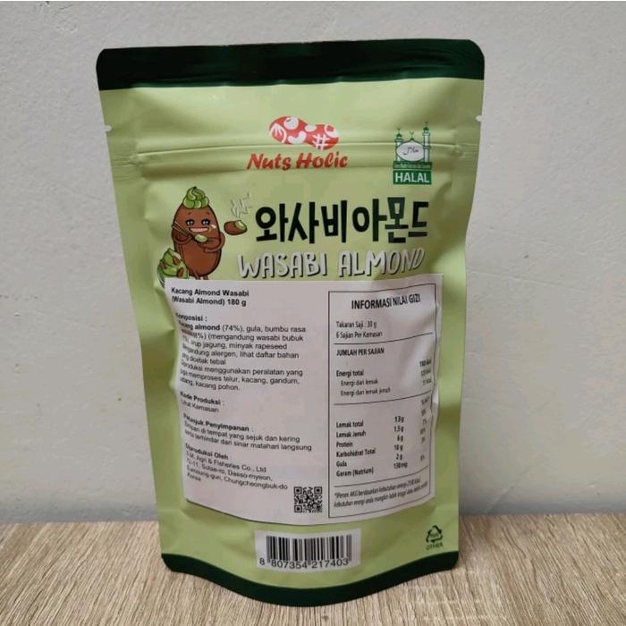 

NUTS HOLIC WASABI ALMOND 180GR - KACANG NUTSHOLIC KOREA VIRAL HALAL