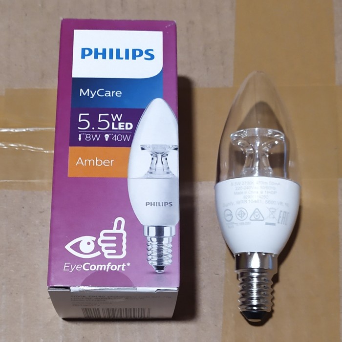 Lampu led candle Philips 5,5 watt E14 kuning