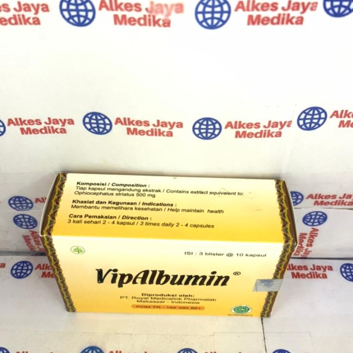 Ready- Vip Albumin Box Isi 30 Kapsul - Mempercepat Penyembuhan Luka