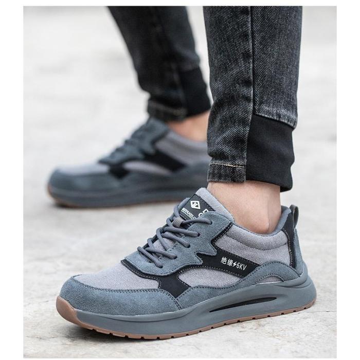 SEPATU SAFETY UJUNG BESI SPORTY SAFETY SHOES ANTI PAKU sepatu safety Pria anti paku