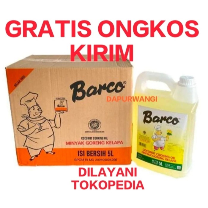 

BARCO MINYAK GORENG KELAPA MURNI COCONUT COOKING OIL JERIGEN 5 LITER