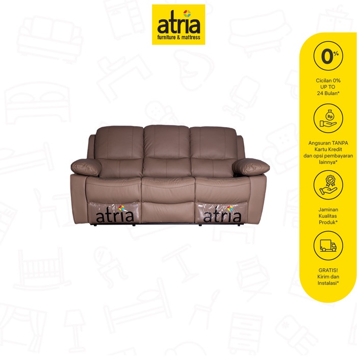 TERLARIS Sofa Recliner Artificial Lather 3 Seater Atria Livana
