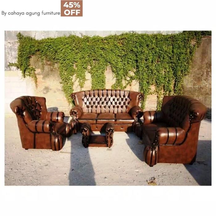 TERLARIS Sofa jaguar jumbo 321 type belimbing plus meja kaca Furniture