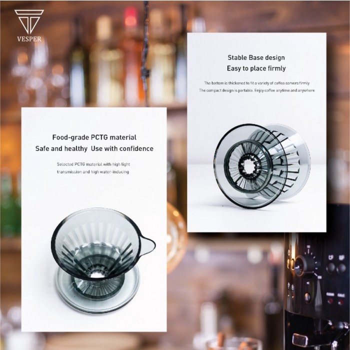 MURAH.. TIMEMORE EYE CRYSTAL DRIPPER TRANSPARANT BLACK COFFEE DRIPPER FILTER