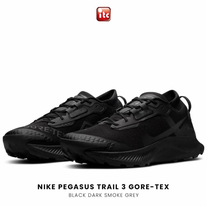 Nike Pegasus Trail 3 GoreTex Black Dark Smoke Grey 100% Authentic