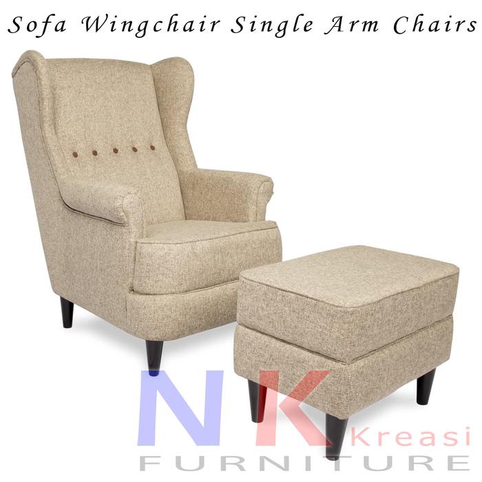 TERLARIS Sofa Wingchair Classic, wing chair single, arm chairs + stool cantik