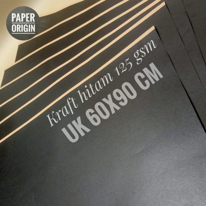 

1 RIM BLACK KRAFT PAPER / KERTAS KRAFT HITAM 125 GSM UK 60 CM X 90 CM