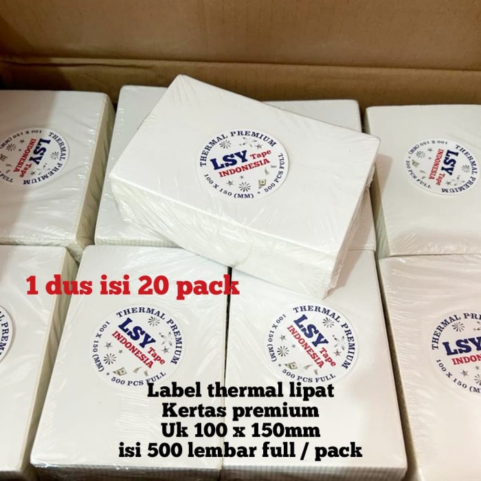 

kertas thermal 100 x 150mm A6 isi 500 lembar( 1 dus isi 20pack lipat )