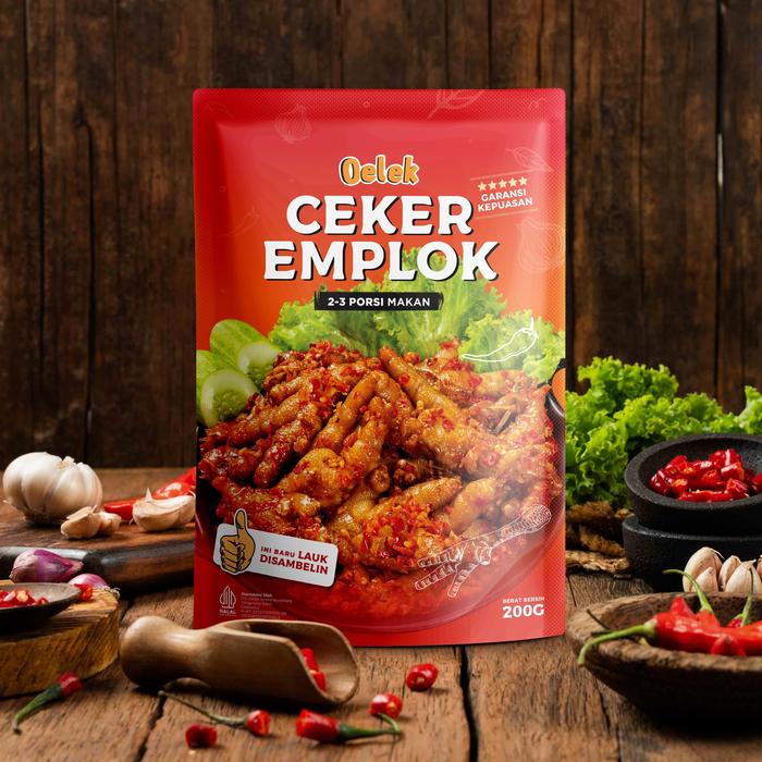 

New Oelek Paket 2 Lauk Iga & Ceker Emplok Tanpa Tulang 200Gr/ Ceker Mercon Pedas / Iga Emplok /