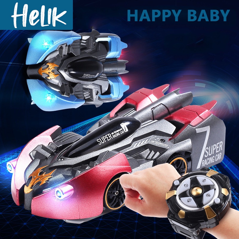 Mobil Panjat Dinding Remote Control dengan LED Lampu Jam Remote Kontrol Mobil Bisa Berputar Mainan