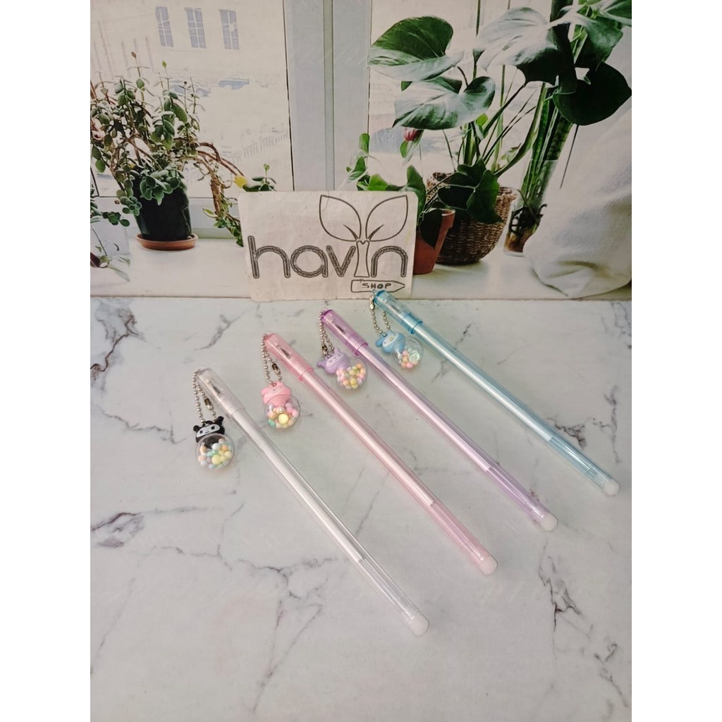 

(12Pc) Pen Gel Gantung Bola Sanrio Kuromi Melody Labubu