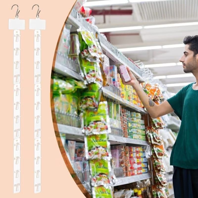 Payoe 10Pcs Clip Strip Display Makanan 62Cm 12 Strip Clip Produk Supermarket Hanging Strip Sudah