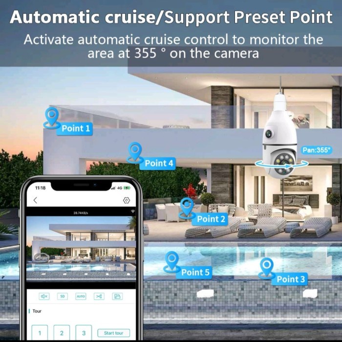 Camera CCTV Bentuk Bohlam Lampu V380Pro/V380 Dual Kamera Wireless new