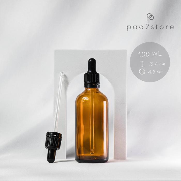 Botol Pipet Kaca Tebal Amber Coklat - Pipet serum