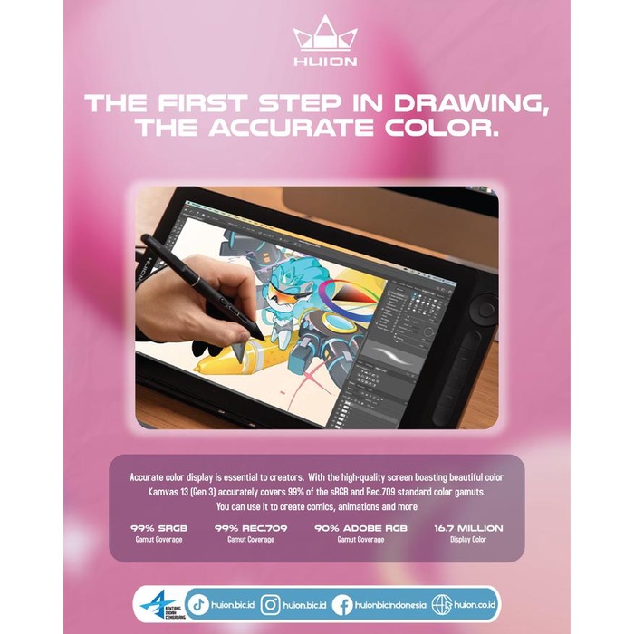 Huion Kamvas 13 Gen 3 Pen Display Tablet Kamvas13 Gen3