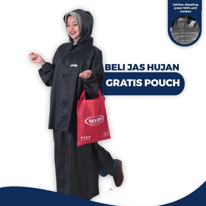 Jas Hujan KHN Rok Sealing Press Anti Rembes Bonus Pouch