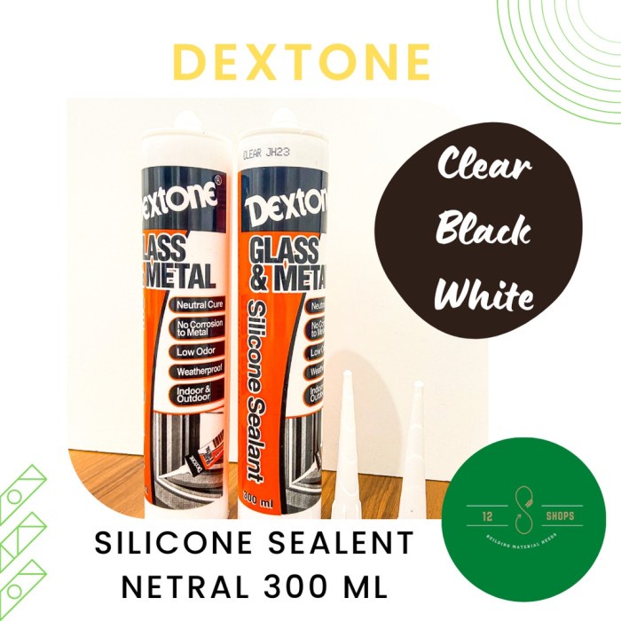 

LEM SILICONE SEALENT DEXTONE LEM TEMBAK TABUNG NETRAL CLEAR 300 ml