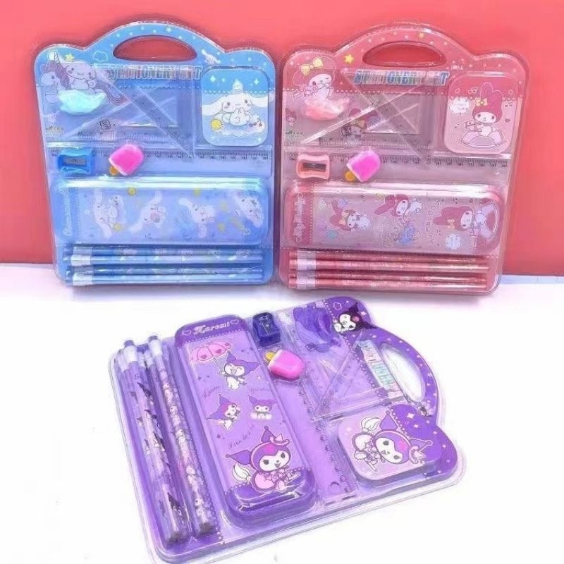 

Set Alat Tulis Sanrio Atk Pensil Case Kotak Pensil Penghapus Penggaris Rautan Grip