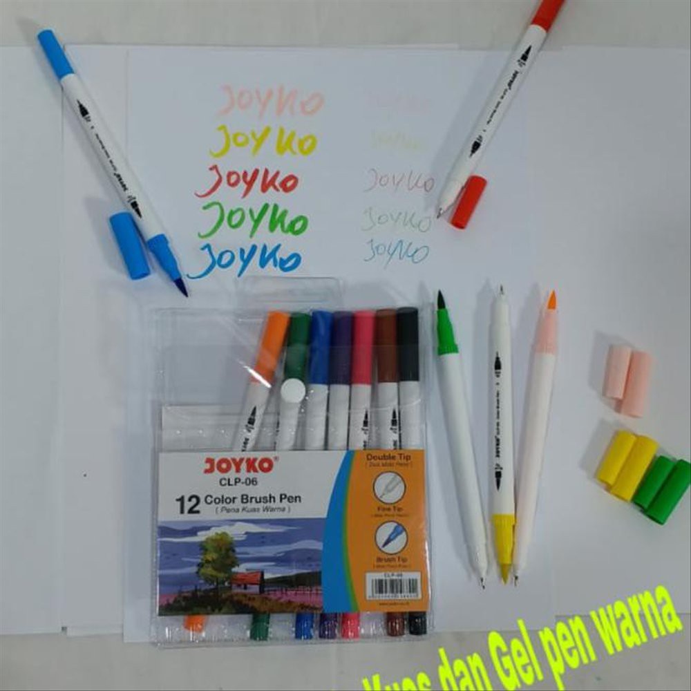 

Brush Pen Joyko Clp-06 ( Dua Mata Pena ) 12 Warna