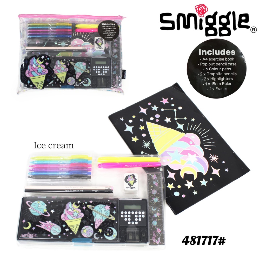 

Smiggle Stationery Kit Pencil Case Gift Pack Set Dino / Unicorn / Ice Cream