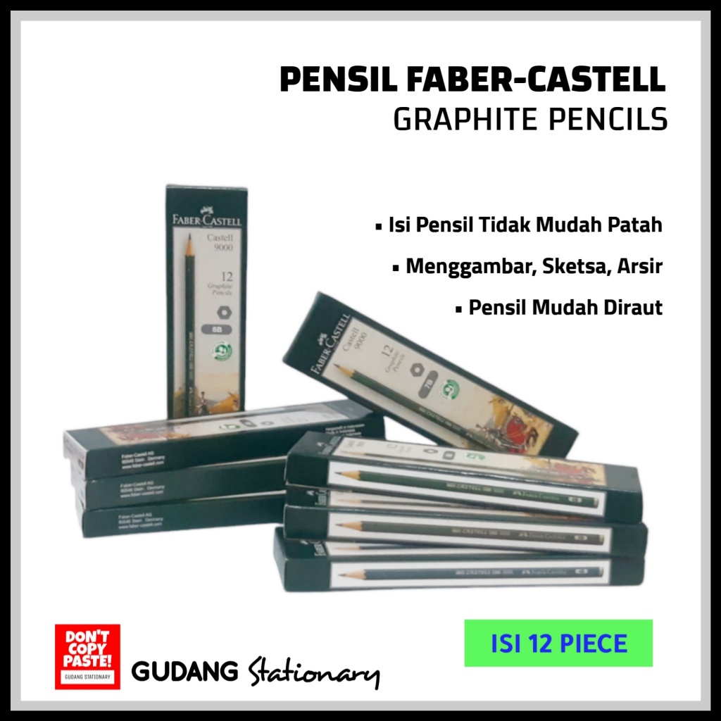 

Pensil 8B Faber Castell [ Isi 12 Piece ] + 1 Rautan