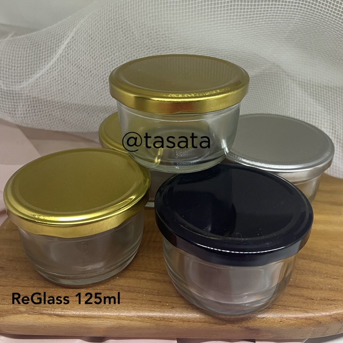 (Expert) 125ml Toples Jar Kaca+Tutup Seng, Mason Jar Botol Serbaguna, Cream pot