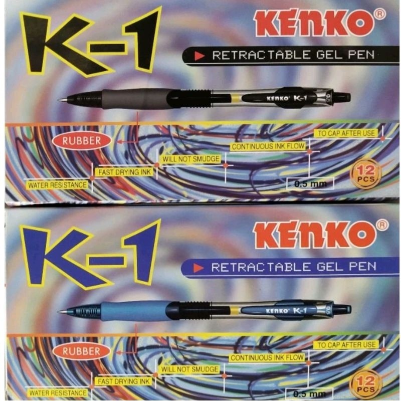 

Pulpen Pen Bolpoint Pena Gel KENKO K1 0,5 Hitam (1 Pak 12 pcs)