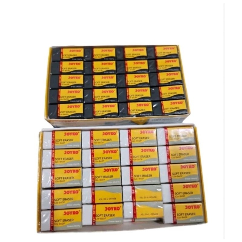 

(1box isi 40pcs) Hapusan /Penghapus joyko / eraser 526 B40 (HITAM + PUTIH)
