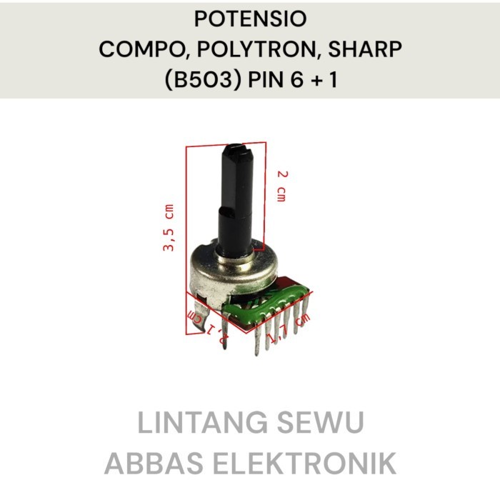 (Expert) Potensio Compo Polytron Sharp 6p / 6+1 Ct / 7p B503 50k 6 Pin / 6 Pin +Ct / 7 Pin 50 Kilo