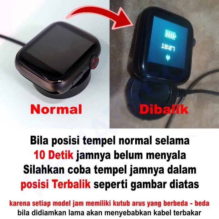 (Expert) Kabel Charger Smartwatch T500 T55 X6 X7 Hw12 Hw16 Hw22 F10 W26 W27 W34