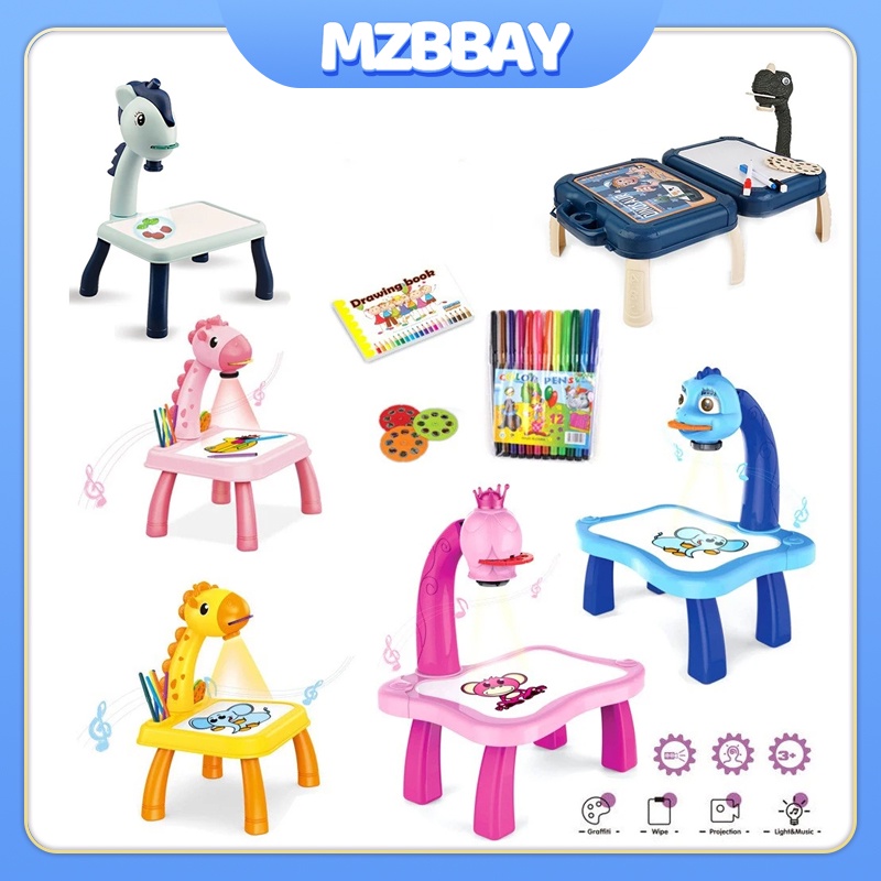 Kids Led Projector Drawing Table Toys Art Painting Desk Educational Learning Toys Cultivate Kids