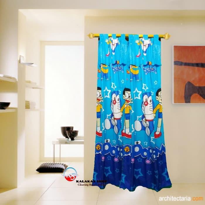murah- Gorden Pintu Hordeng Jendela Motif Doraemon