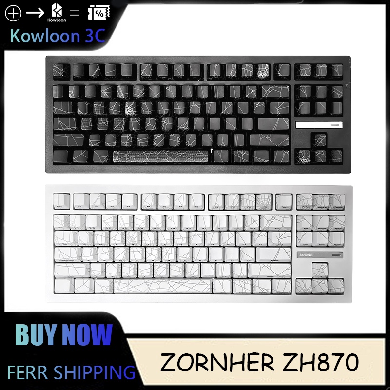 Zornher Zh870 Mechanical Keyboard Gaming Bluetooth 2.4G Tri-Mode Customized Office Topo Topographic