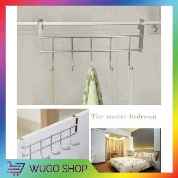 Kapstok / Gantungan Multifungsi Stainless Tempel / Kait Pintu