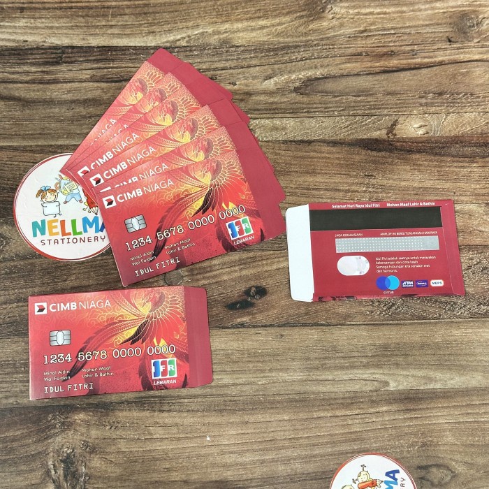

( 50 pcs ) Ampau Amplop Lebaran Motif ATM ukuran Medium 12.5cm x 7.5cm isi 50 pcs bahan Art Paper