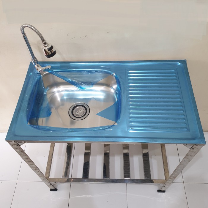 kitchen sink portable 8045 ainless 80x45x81cm meja bak cuci piring