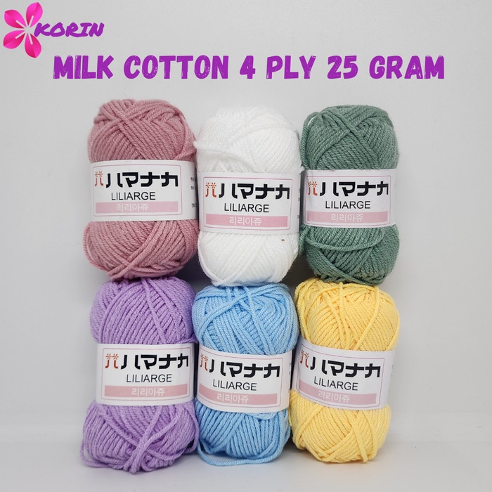 

PART 2 : [25gram] Benang Rajut Katun Susu 4 Ply / Small PLY Milk Cotton / Cotton Yarn Milk 4ply