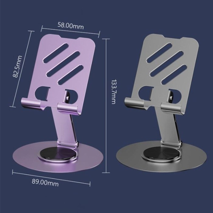 

T12 Holder Hp Besi Metal Aluminium Rotasi 360 Derajat Holder hp Tablet Desktop Multifungsi