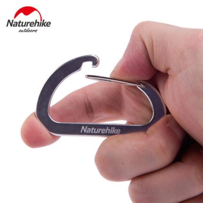 8 Pcs Naturehike Flat D Shape Camping Carabiner Aluminum Survival