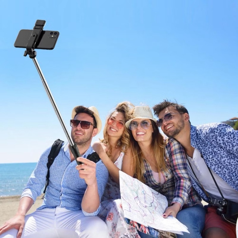 BIG PROMO TONGSIS Tripod Selfie Stick R1S 1.1m Bluetooth 3in1 With LED Flash And Remote