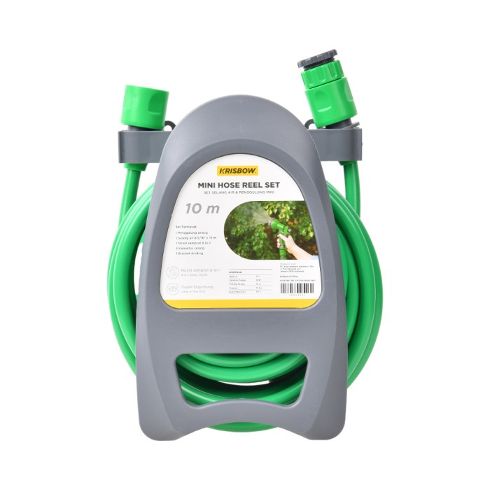 KRISBOW - MINI HOSE REEL 10M / ROLL SELANG TAMAN AIR PORTABLE