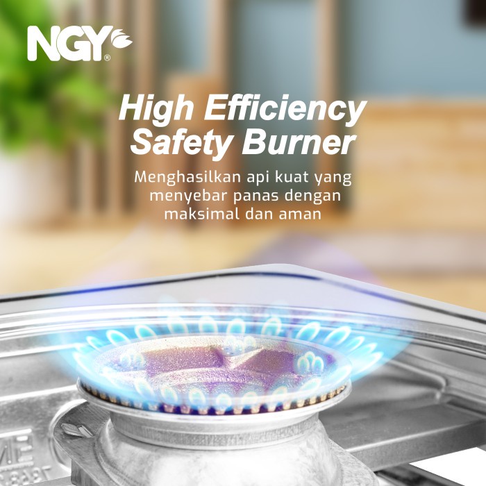 Ngy Stain-Free Gas Stove / Kompor Gas Api 2 Tungku Ngy-555 Nagoya