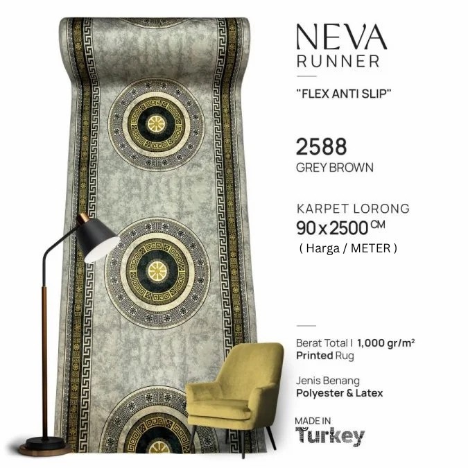 Karpet Lantai / Runner/ Meteran / Anti Slip / Minimalis Turki