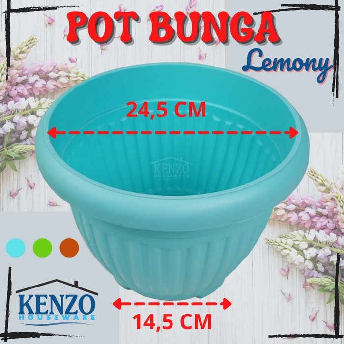 siapkirim- Pot Lemony Tanaman / Pot Lemony Putih / Pot Bunga Plastik Putih Besar