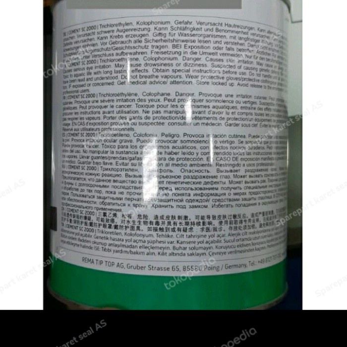 Diskon Lem Conveyor Sc2000 ( 1 Kg ) Black + Hardener Rema Tip Top Sc 2000