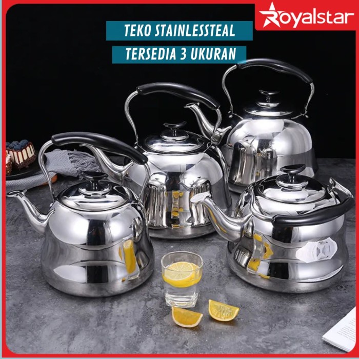 YukBuruanPromobanyak- Teko Stainless Steel Ceret Air Panas Ceret Bunyi Siul - Royalstar