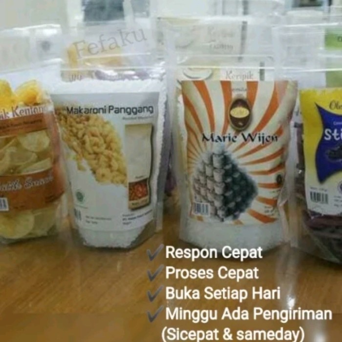 ada- Kemasan Plastik Klip Berdiri Standing Pouch 14*22 ( 14 x 22 )