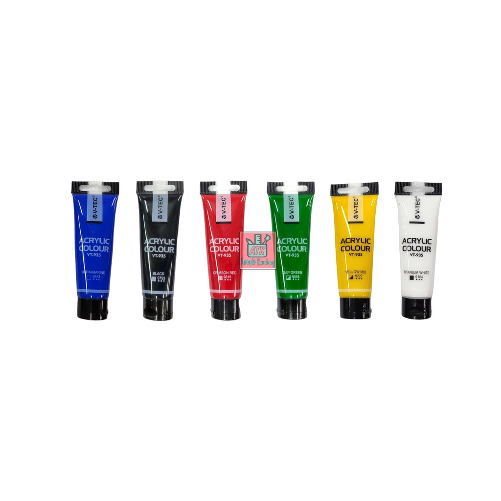 

IK! Cat Akrilik VTEC VT-635 Acrylic Colours 6 Warna x 35 ML Set SHAGB