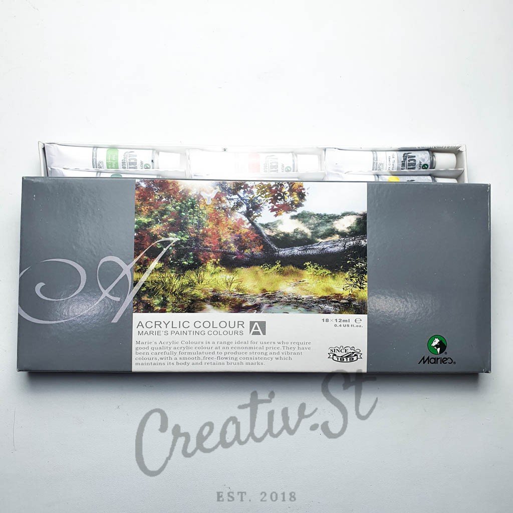 

IK! MARIES Cat Acrylic Color 18 Warna 818B Set Paint Cat Lukis Akrilik