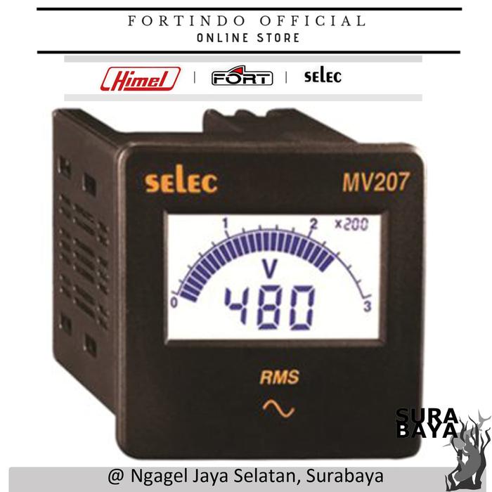 Digital Lcd Volt Meter 1Phase 2 Wire Selec Mv207 Fort Panel Surabaya